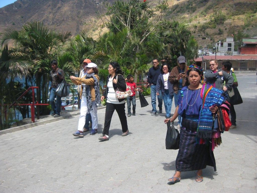 Local people at Atitlan lake