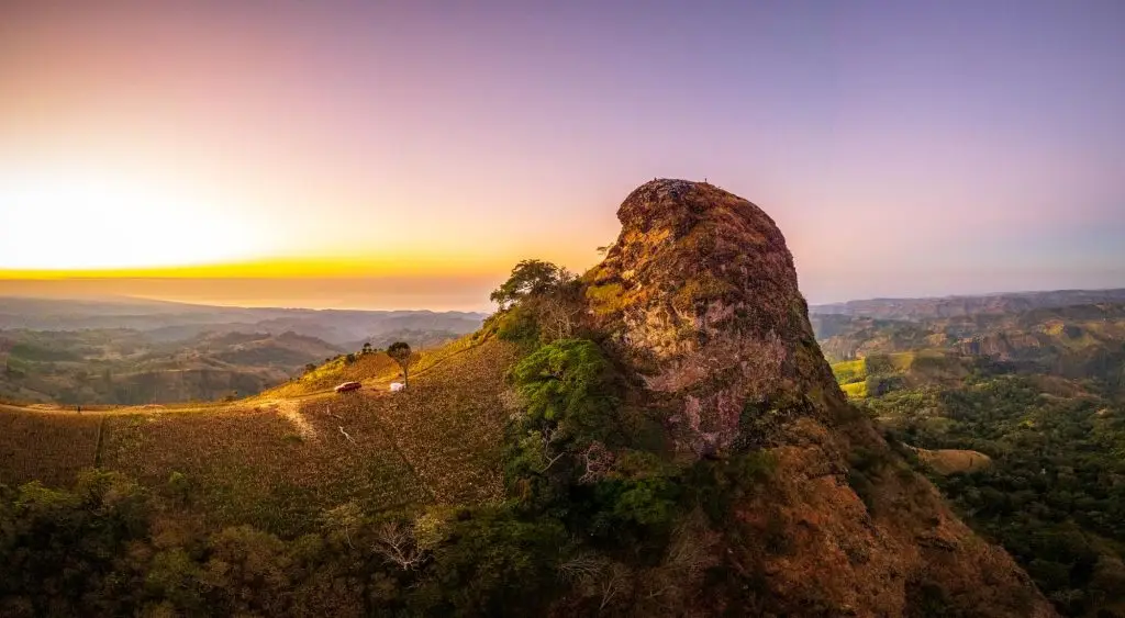 Comasagua rock at sunset