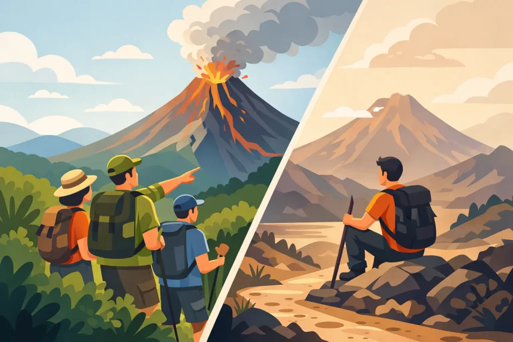 Guided Volcano Hike Versus Solo Visit